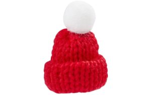 Hobbyfun Mini-Kleidung Strick Mütze rot 4.5 cm, 2 Stück