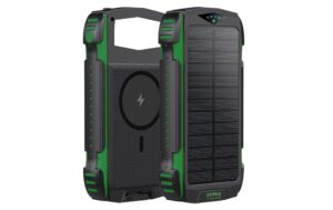 4smarts, Solar-Powerbank Rugged TitanPack U 20000mAh, 20W, grün, Qi-Ladegerät 15W