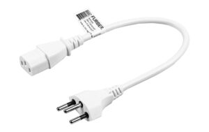 F.power Netzkabel C13-T12 0.2m ws 230V, H05VV-F 3G0.75, weiss (0/50)