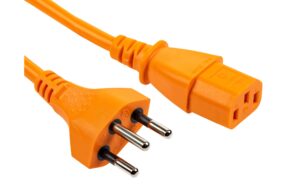 F.power Netzkabel C13-T12 1.0m or 230V, H05VV-F 3G0.75, orange (0/50)