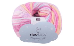 Rico Baby Dream DK Luxury touch, rosa mix 50 g, 115 m, 50 % PA, 50 % PAN