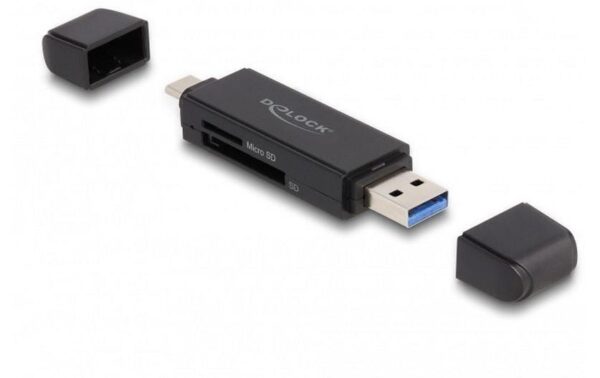1483017 - Mediatech DeLock 91004 Card Reader SuperSpeed USB 5 Gbps USB Typ-C/Typ-A für SD und Micro SD kaufen Schweiz | Mediatech.ch
