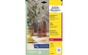 Avery Zweckform Transp. Etik., Ø40 mm Inhalt: 600 Etik. / 25 Blatt