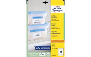 Avery Zweckform Tiefkühl-Etik. 63,5x33,9mm Inhalt: 600 Etik. / 25 Blatt