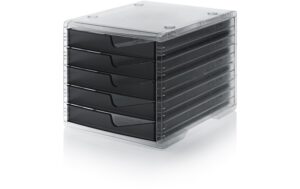 Styro Schubladenbox styroswingbox light transparent, 5 Schubladen anthrazit transl.