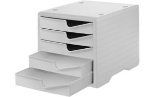 Styro Schubladenbox styroswingbox lichtgrau, 5 Schubladen lichtgrau vollfarbe