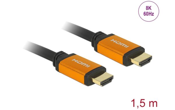 Delock High Speed HDMI Kabel 8K 60Hz 1.5m, gold