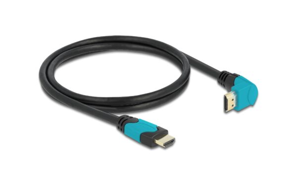 1485974_2 - Mediatech Delock HDMI Kabel 8K 60Hz 1m Stecker gerade zu Stecker unten gewinkelt