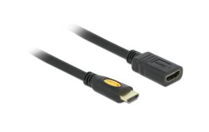 Delock HDMI-A Stecker zu HDMI-A Buchse Verlängerung, 4K 30Hz, 1m, schwarz
