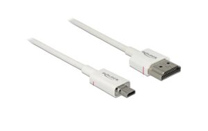 1486011 - Mediatech Delock HDMI-A Stecker - HDM Micro-D Stecker 4K, 1.5m, weiss, High Quality Slim