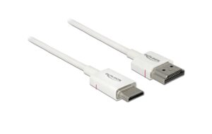 1486017 - Mediatech Delock HDMI-A Stecker - HDM Micro-C Stecker 4K, 0.25m, weiss, High Quality Slim kaufen Schweiz | Mediatech.ch