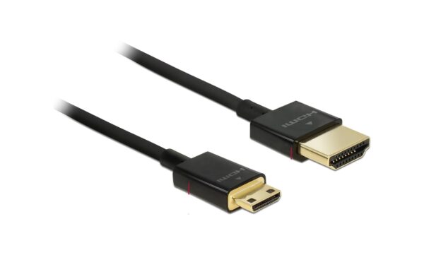 Delock HDMI-A Stecker - HDM Micro-C Stecker 4K, 2m, schwarz, High Quality Slim kaufen Schweiz | Mediatech.ch