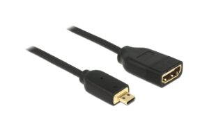 1486071 - Mediatech Delock HDMI Micro-D - HDMI-A Stecker/Buchse mit Ethernet, 20cm, 4K kaufen Schweiz | Mediatech.ch