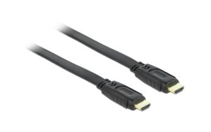 Delock HDMI-A zu HDMI-A Stecker/Stecker mit Ethernet, flach, 3m, schwarz