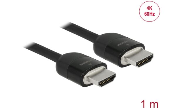 Delock Premium HDMI Kabel 4K 60Hz 1m, schwarz