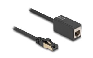 Delock Verlängerungskabel: S/FTP RJ45-RJ45 Stecker zu Buchse, Cat.8.1, 2m, schwarz kaufen Schweiz | Mediatech.ch