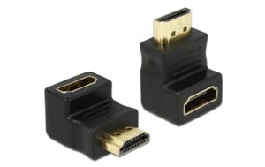 Delock Adapter HDMI-A zu HDMI-A Stecker/Buchse, 90 Grad unten gewinkelt