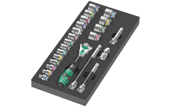 Wera 9721 Schaumstoffeinlage 8000 B Zyklop Zyklop Knarren-Satz, 3/8?, 23-teilig