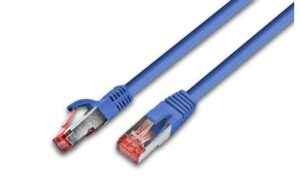 Wirewin Patchkabel: S/FTP 0.5m blau Cat.6, AWG27, 1Gbps, 250MHz, Zugentlastung