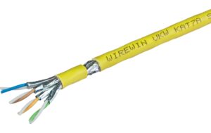 Wirewin Verlegekabel: S/FTP, 500m, gelb Cat.7A, AWG22, LSOH-3, 1200Mhz, CCA