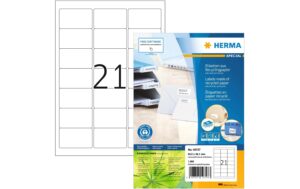 Herma Universaletiketten Recycling 1680  Etiketten, A4, 80 Blatt, 63.5x38.1mm