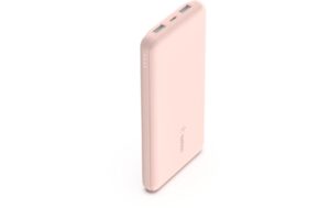 Belkin BoostCharge 3-Port Power Bank 10000 + USB-A to USB-C Cable, Rose Gold