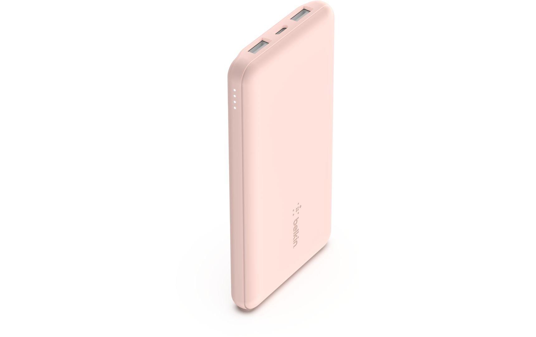 1497828 - Mediatech Belkin BoostCharge 3-Port Power Bank 10000 + USB-A to USB-C Cable, Rose Gold