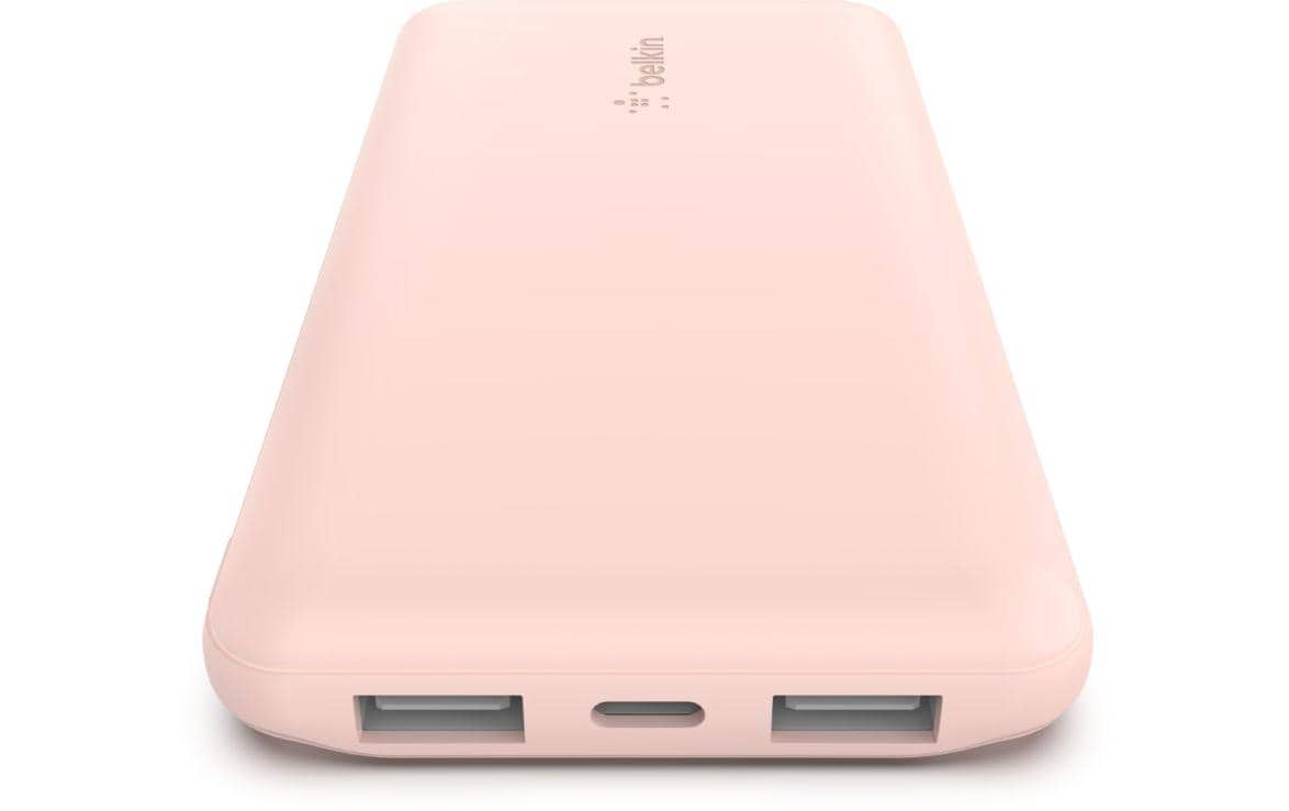 1497828_3 - Mediatech Belkin BoostCharge 3-Port Power Bank 10000 + USB-A to USB-C Cable, Rose Gold