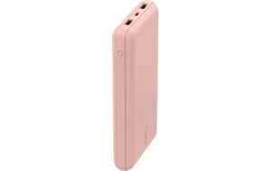 Belkin BoostCharge 3-Port Power Bank 20000 + USB-A to USB-C Cable, Rose Gold