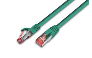 Wirewin Patchkabel: S/FTP 0.75m grün Cat.6, AWG27, 1Gbps, 250MHz, Zugentlastung
