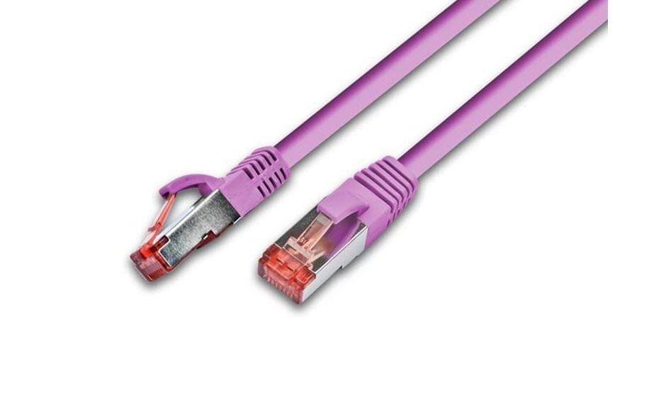 Wirewin Patchkabel: S/FTP 4m pink Cat.6, AWG27, 1Gbps, 250MHz, Zugentlastung