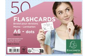 Exacompta Karteikarte farbig A6, Dots, blau, 50 Stk