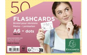 Exacompta Karteikarte farbig A6, Dots, gelb, 50 Stk