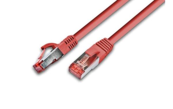 Wirewin Patchkabel: S/FTP 20m rot Cat.6, AWG27, 1Gbps, 250MHz, Zugentlastung