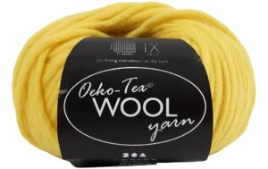 Creativ Company Wolle Oeko-Tex 50g, 50 m Gelb, 16/11, Nadel Gr. 9