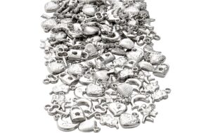 Creativ Company Anhänger Set silber ca. 200 Stück, 80g, Grösse 15 - 20 mm
