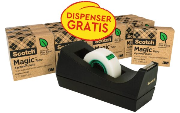 3M Scotch Magic Pultabroller schwarz Abroller schwarz + 14 Rollen 19 mm x 33 m