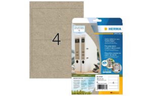Herma Etiketten aus Silphie Papier, braun 4 Ordneretiketten, A4, 20 Blatt, 192 x 61mm