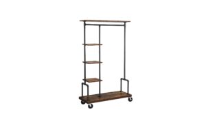 Vasagle Garderobe mit 5 Ablagen Metall, Holz, 103.5x40x174.5 cm (LxBxH)