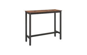 Vasagle Bartisch schmal, Metallgestell Spanplatte, 120x40x100cm (LxBxH), Tragl.100kg