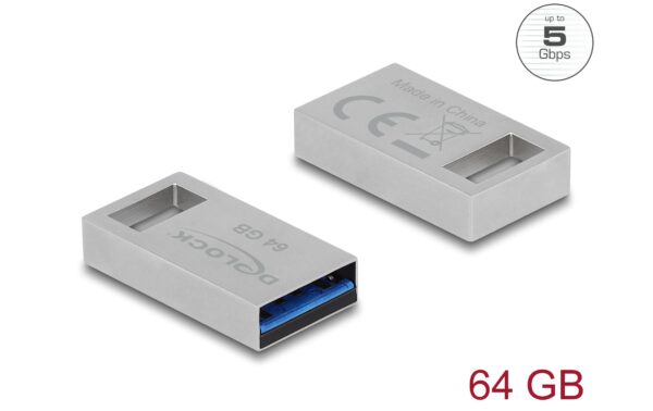 Delock USB3.2 Gen 1 Speicherstick 64GB, Metallgehäuse