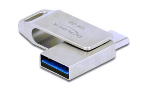 Delock USB3.2 USB-C+Typ-A Speicherstick 128GB, Metallgehäuse
