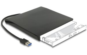 Delock SuperSpeed USB Typ-A Ext. Gehäuse 5.25 Slim SATA Laufwerke 12.7 mm, 5 Gbps