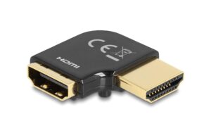 Delock HDMI Adapter Stecker zu Buchse 90 grad links gewinkelt, 8K 60Hz, Metall