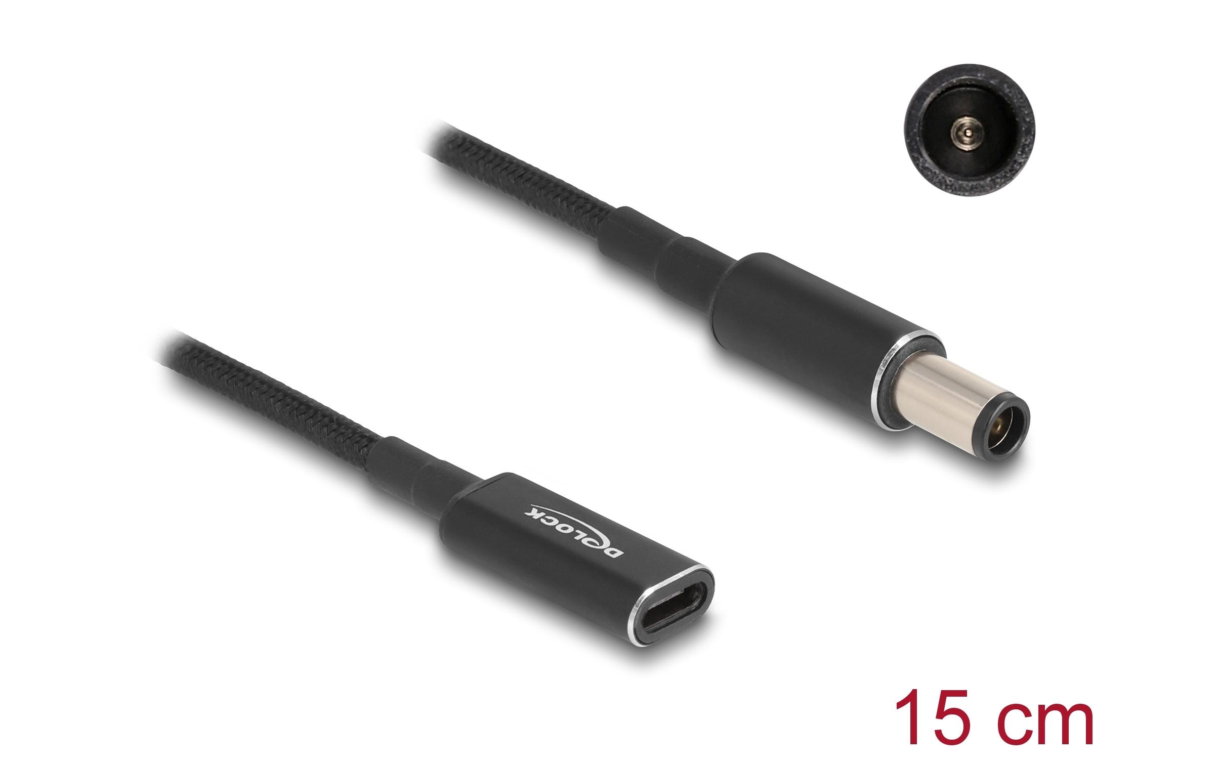 1527330_1 - Mediatech Delock Ladekabel USB-C zu HP 7,4x5mm Buchse zu Stecker, 15cm