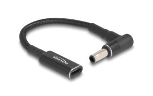 Delock Ladekabel USB-C zu Samsung 5,5x3mm Buchse zu Stecker, 90° gewinkelt, 15cm