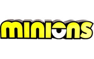 Minion Lampe Logo 11 cm, Kabel oder Batterie