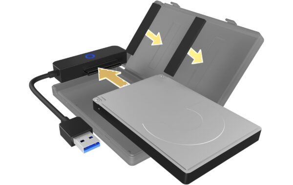1538414_4 - Mediatech Icy Box IB-AC603b-U3 2.5 Adapter USB 3.2, bs 9.5mm Höhe, Kabel 16 cm