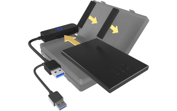1538414_5 - Mediatech Icy Box IB-AC603b-U3 2.5 Adapter USB 3.2, bs 9.5mm Höhe, Kabel 16 cm
