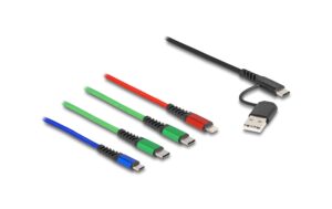 Delock USB Ladekabel 4 in 1 USB-A+C Lightning/ Micro USB/ 2x USB Type-C, 1.20m